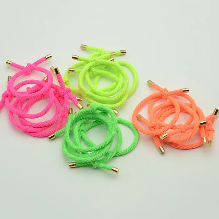 30 pièces 5mm cordons sergé noués bandes de cheveux élastiques casquettes dorées attaches de cheveux