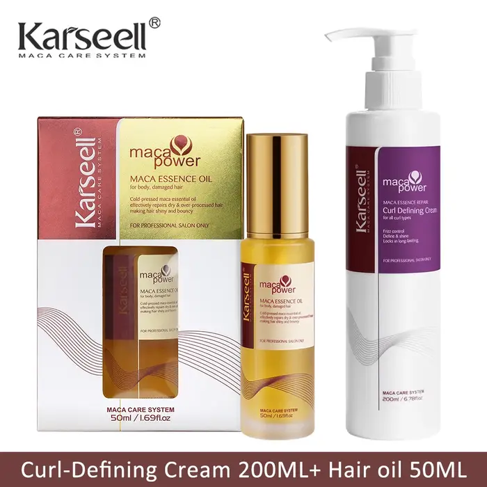 Original Karseell Volume shampooing et revitalisant huile d'argan hydratant lisse laisser dans la crème Curl définition