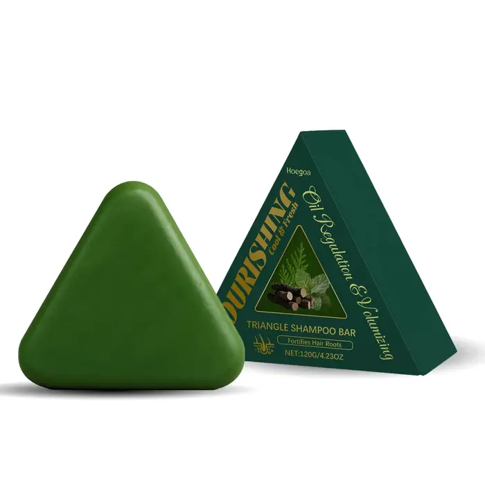 Savon Shampooing Solide Hoegoa Triangle à la Menthe Poivrée et Polygonum Multiflorum Hydratant, Nett