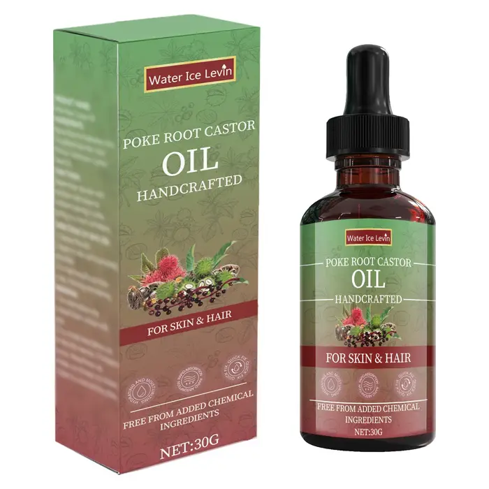 Huile de Ricin à la Racine de Poke pour Peau et Cheveux - Mixte Naturel Artisanal