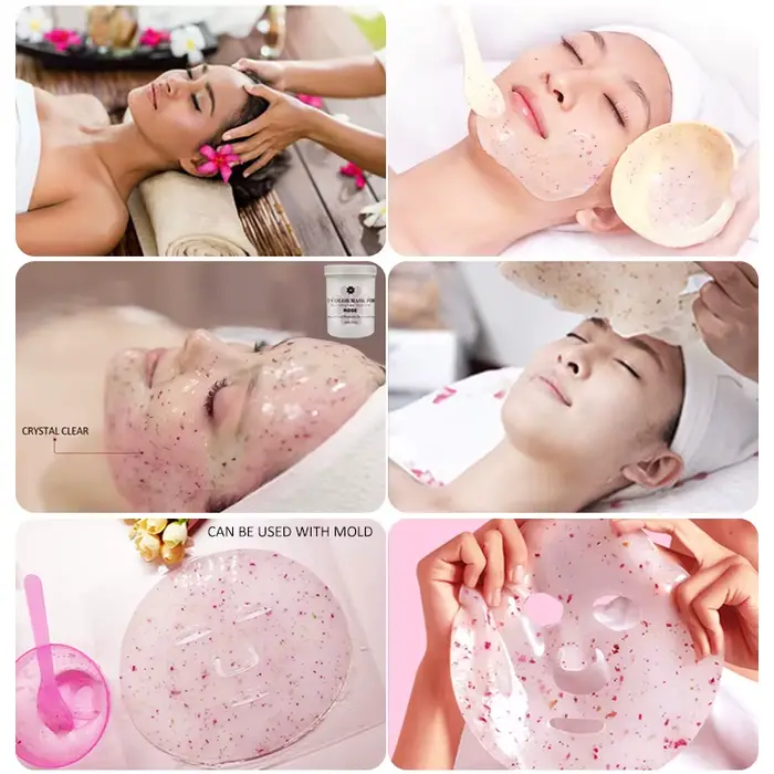 Juego de polvo de máscara de gelatina suave Natural, mascarilla Facial de goma despegable, frasco pa