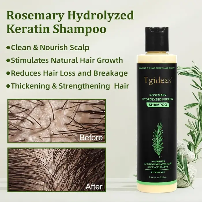 Shampooing capillaire bio Tgideas à la kératine hydrolysée et au romarin