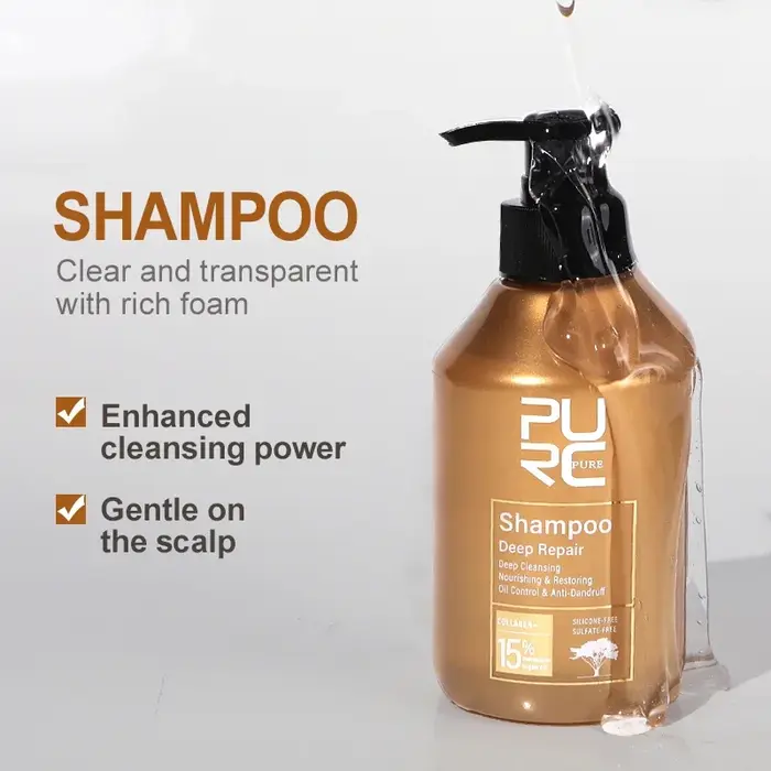 PURC marocain huile d'argan shampooing revitalisant ensemble lissage nourrissant réparation endommagé frisottis cheveux