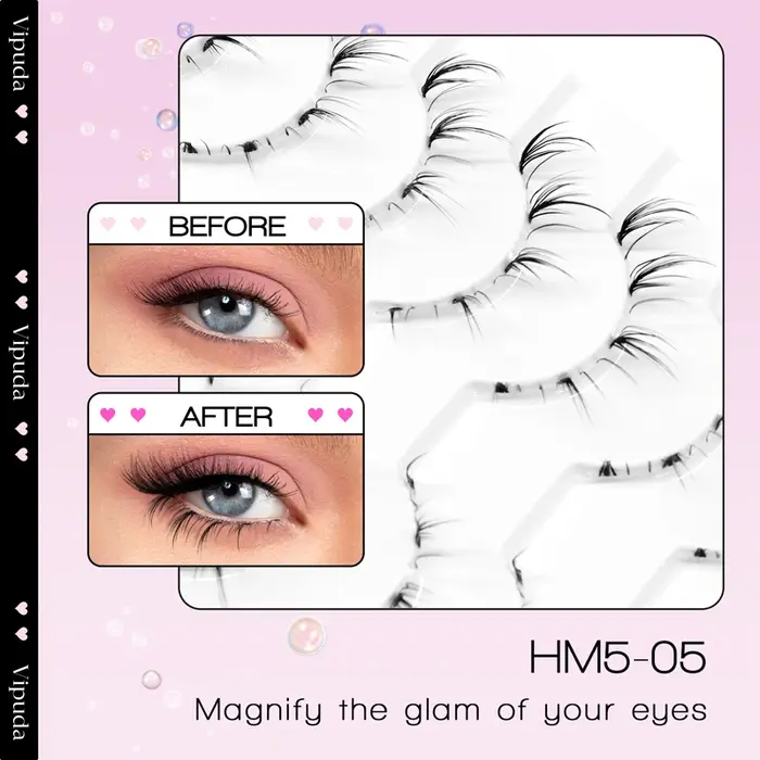 10 paires de cils inférieurs Pack sous les cils cils inférieurs doux 100% bande transparente faite à