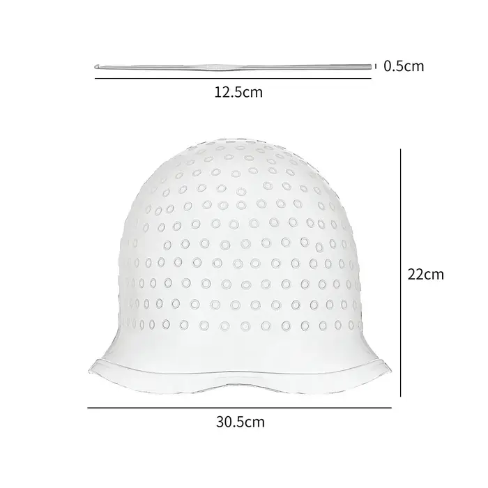 [Kit de coloration capillaire] Casque de coloration et de mèches avec crochet, gants de coloration capillaire, kit de coiffure réutilisable