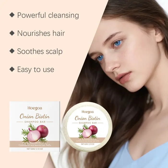 Barre de shampoing à la biotine à oignon rouge