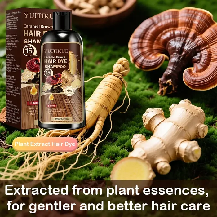Shampoo colorant capillaire brun caramel YUITIKUE - Shampooing