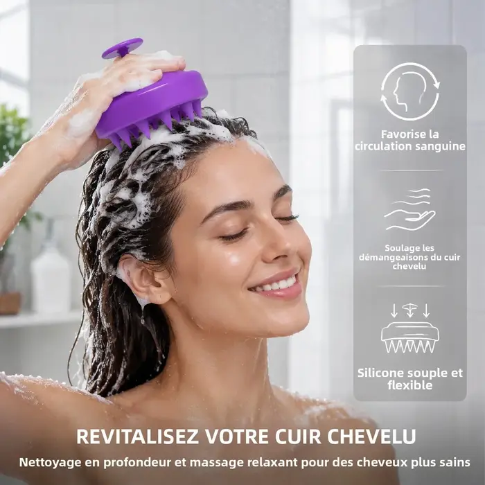 Brosse de massage du cuir chevelu en silicone