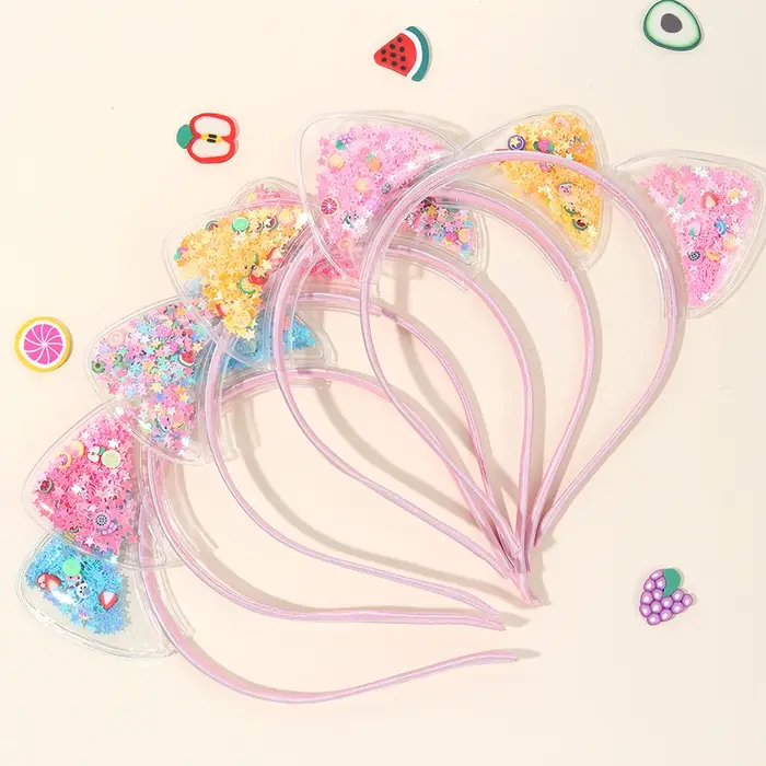 5 pièces chat oreille bandeau mignon étoile brillant paillettes bandeaux doux PVC