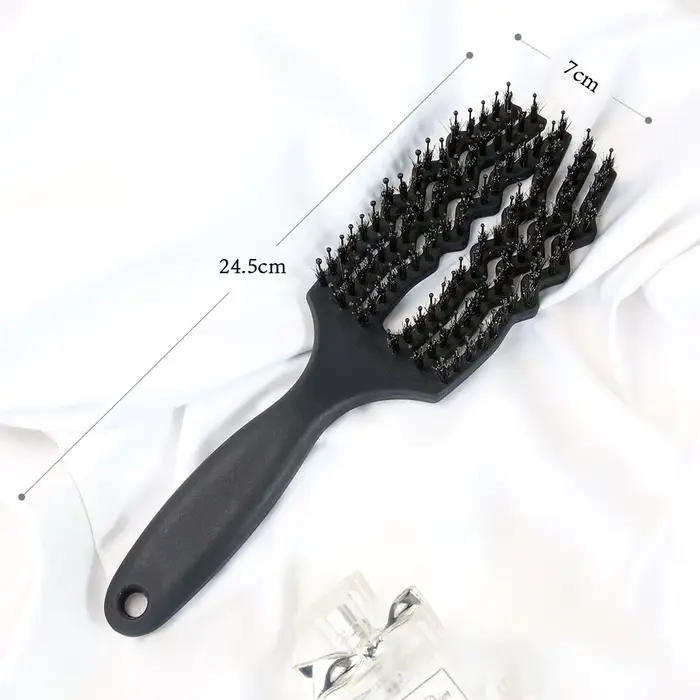 Brosse démêlante Brosse à cheveux en poils de sanglier pour adultes et enfants Cheveux humides ou se