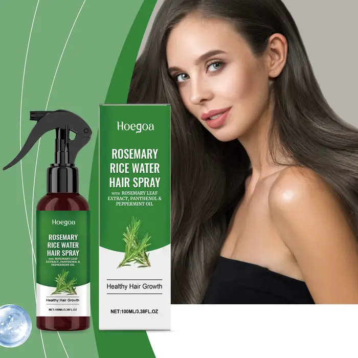 Spray à l'eau de riz et au romarin : nourrit en profondeur les cheveux secs et crépus
