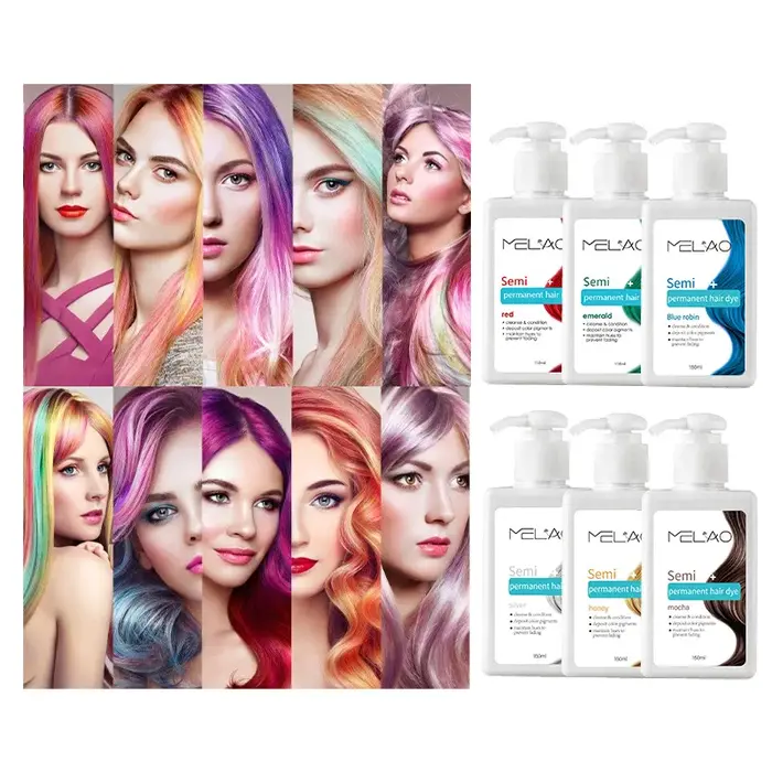 MELAO Après-shampoing et shampoing déposant de couleur 3 en 1 – Teinture capillaire naturelle à base de plantes pour