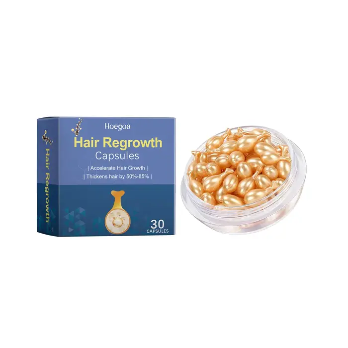 Capsules Hoegoa pour la repousse des cheveux, augmente le volume des cheveux, prévient la casse, ant