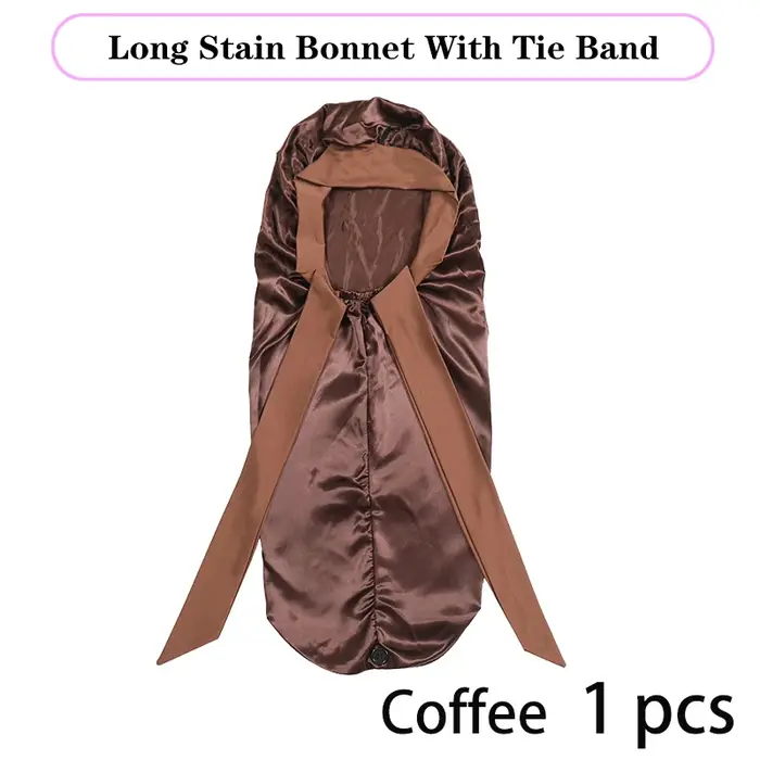 Bonnet en Satin Long et soyeux doux pour cheveux naturels et cheveux bouclés