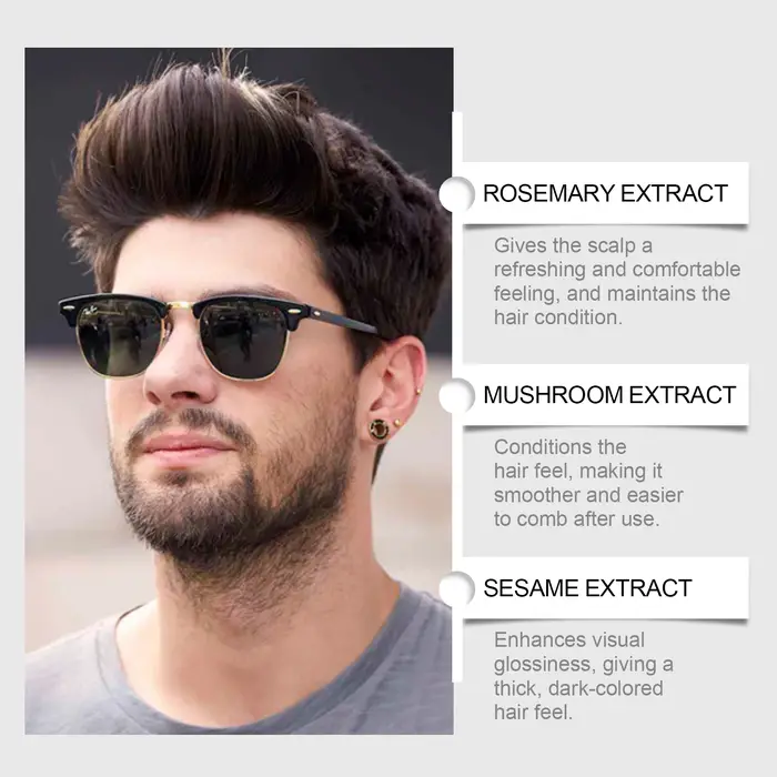 Shampoing de teinture capillaire 3 en 1 pour hommes