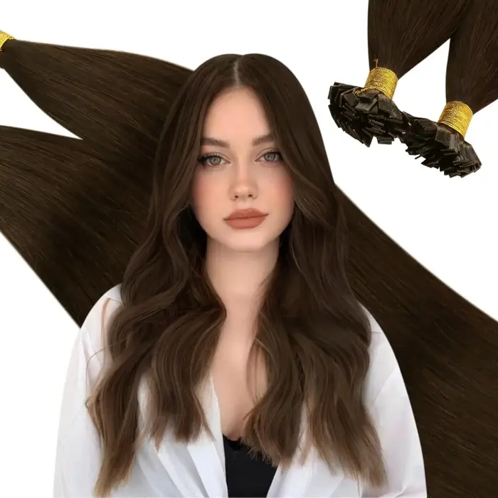 Ugeat Extensions de cheveux à pointe plate