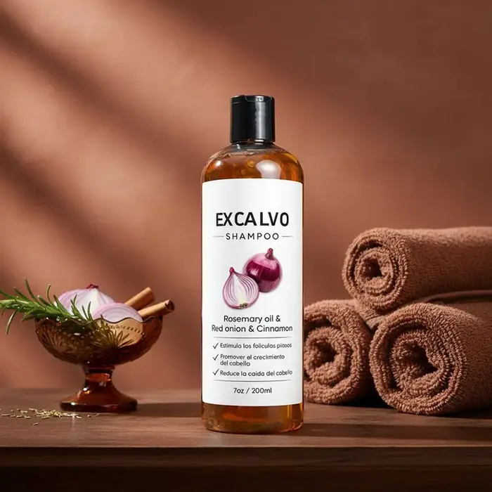 EXCALVO Shampoing naturel à l'oignon pour la croissance des cheveux 200ml Anti-chute Nourrissant Renforce les follicules pileux Soin du cuir chevelu