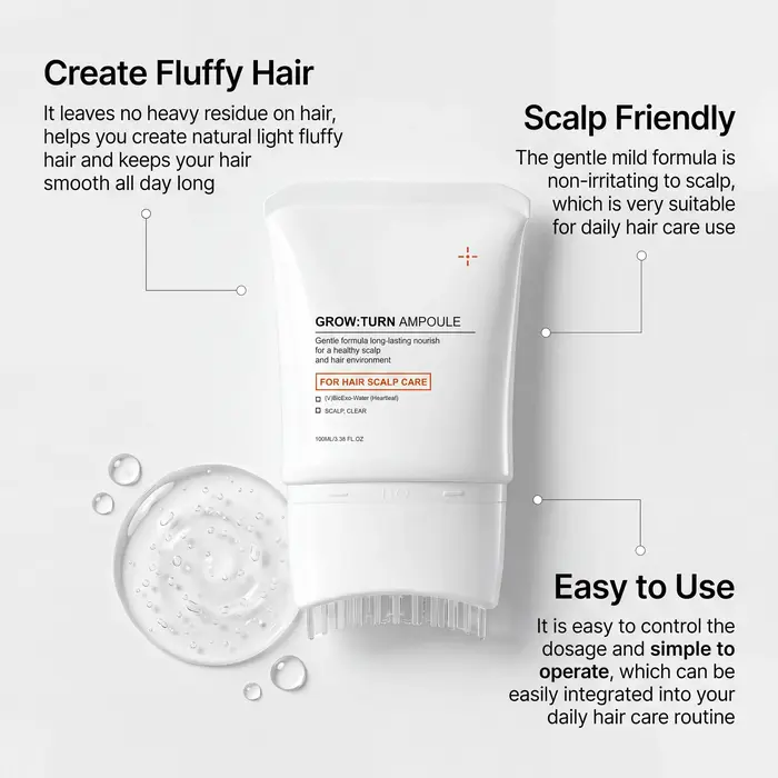Sérum Capillaire Volumisant et Nourrissant avec Brosse Intégrée – Hydratant