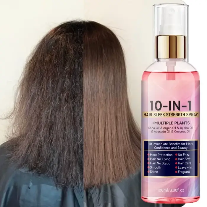 Spray capillaire 10 en 1 sans rinçage pour réparer les cheveux secs