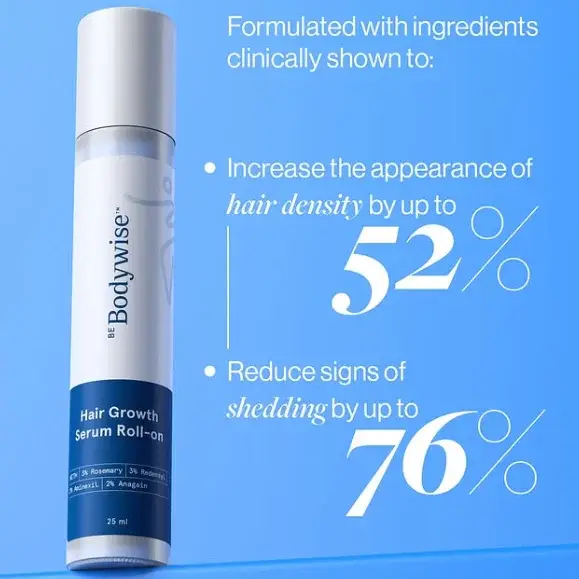 Sérum Capillaire Original Be Bodywise à Roll-On au Romarin pour des Cheveux Plus Épais