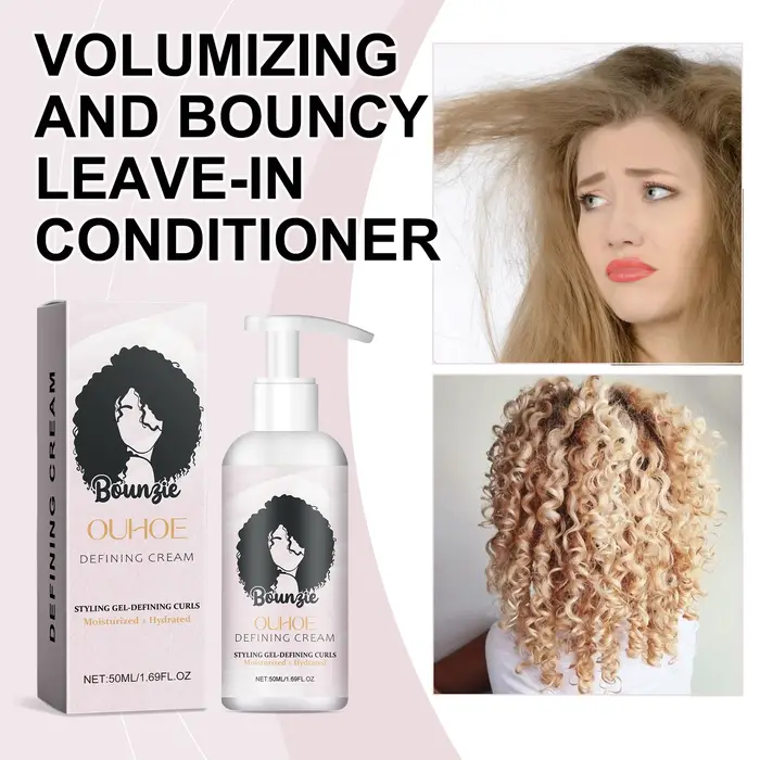 Crème améliorant les boucles pour cheveux ondulés et bouclés, crème coiffante hydratante, après-sham