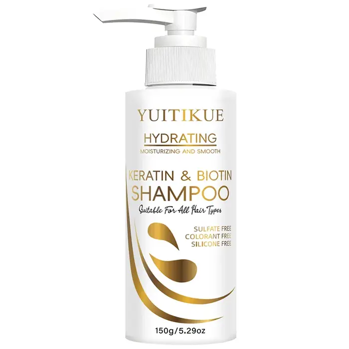 Shampoo hydratant à la kératine et à la biotine YUITIKUE - Shampooing lissant hydratant sans sulfate