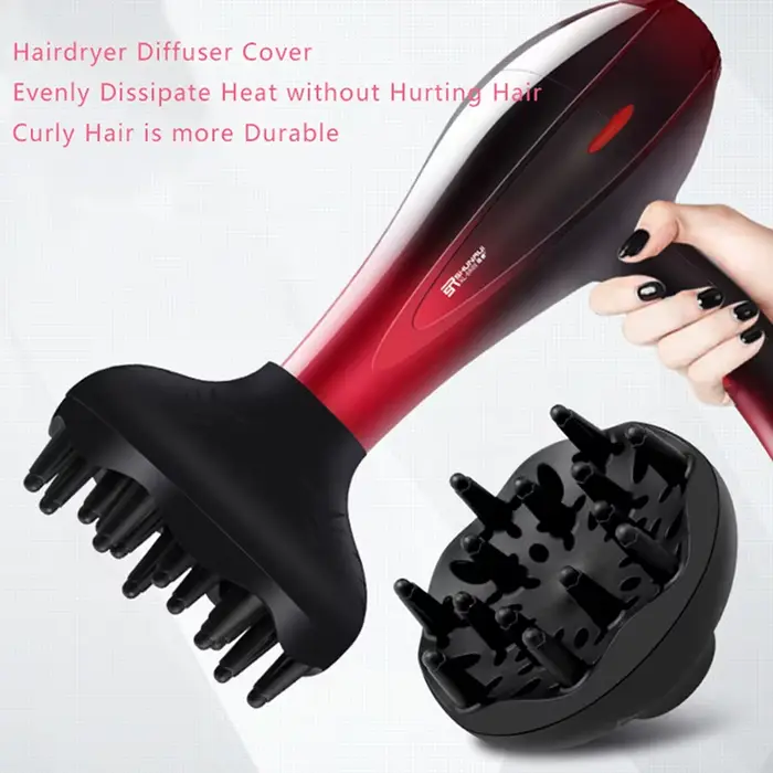 Diffuseur de cheveux bouclés professionnel, sèche-cheveux, souffleur de coiffure universel, outil de salon de coiffure noir, 1PC