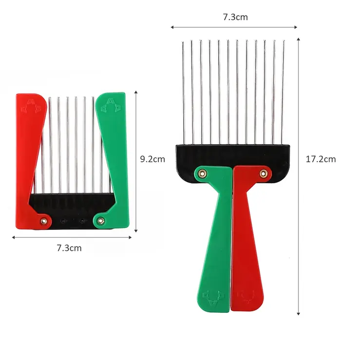 Peigne à cheveux Afro pliable en métal pour Salon de coiffure