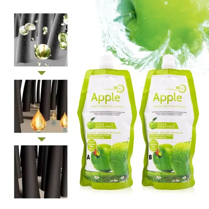 Crème colorante capillaire naturelle 100% noire pour couvrir les cheveux blancs