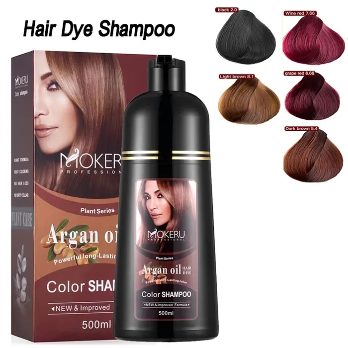 Mokeru-Shampoing à l'huile d'argan à coloration rapide naturelle