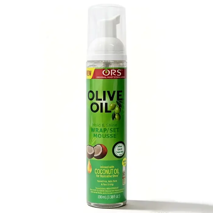 Mousse coiffante pour cheveux bouclés à l'huile d'olive 100 ml pour femmes, tenue forte, anti-frisot