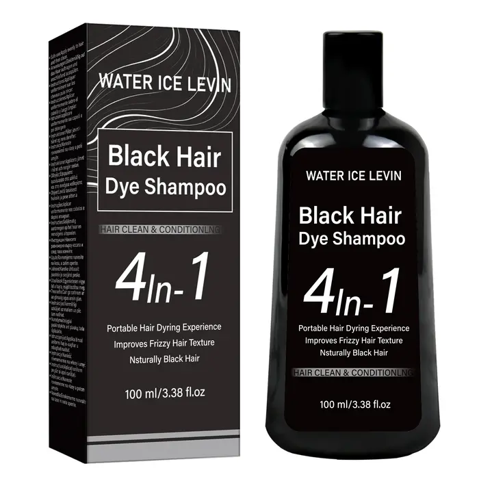Shampooing colorant pour cheveux noir naturel 4 en 1, avec huile de gingembre et de ginseng, pour lisser les cheveux crépus, portable, doux, 100ml