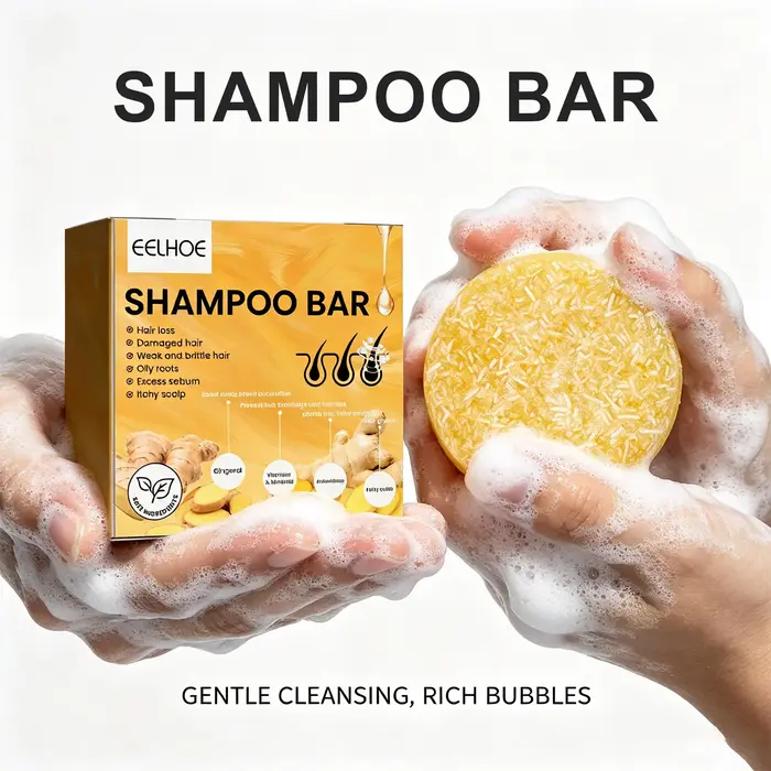 1 pièce Shampoing Solide au Gingembre pour Soin Capillaire