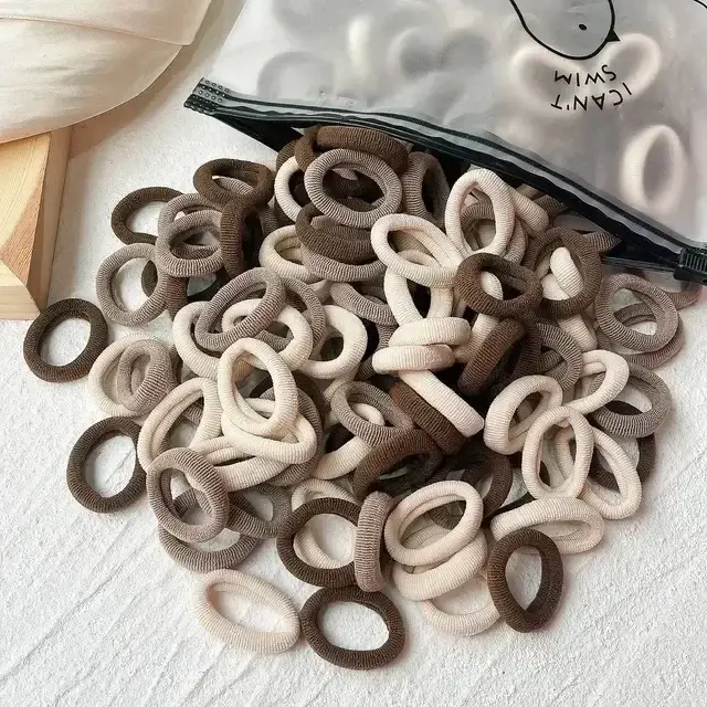 Attaches de cheveux élastiques en nylon de base colorées pour filles
