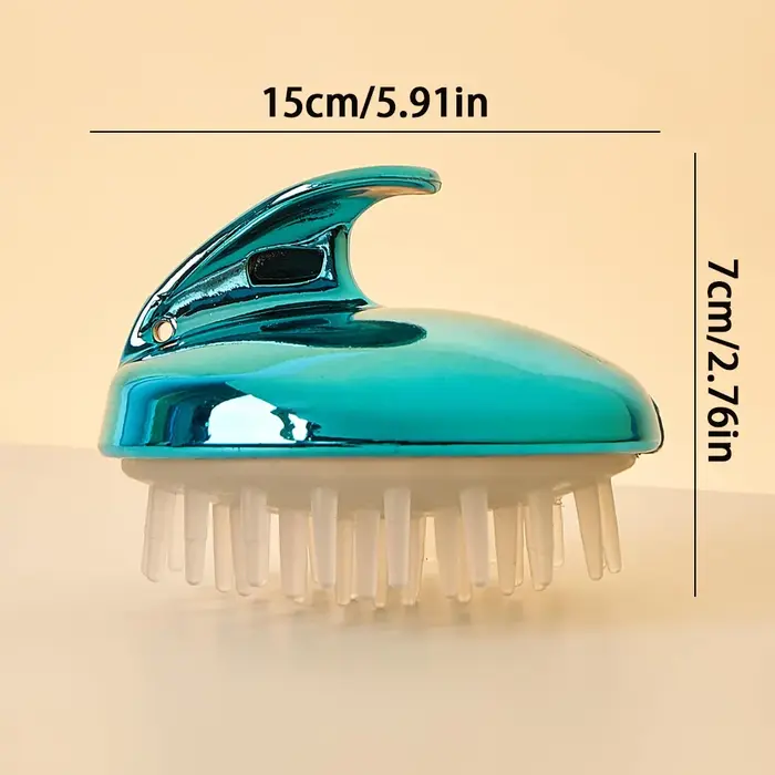 Brosse à shampoing masseur de cuir chevelu en forme de baleine bleue