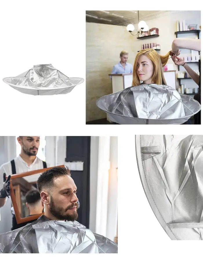 1 cape de tablier de coupe de cheveux imperméable pliable, cape de ménage respirante, cape d'outil d