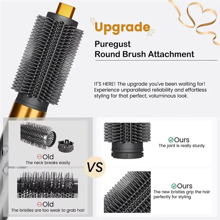 Brosse volumisante ronde Compatible avec Dyson Airwrap HS01 HS05 HS08, barils longs coniques de 0,78