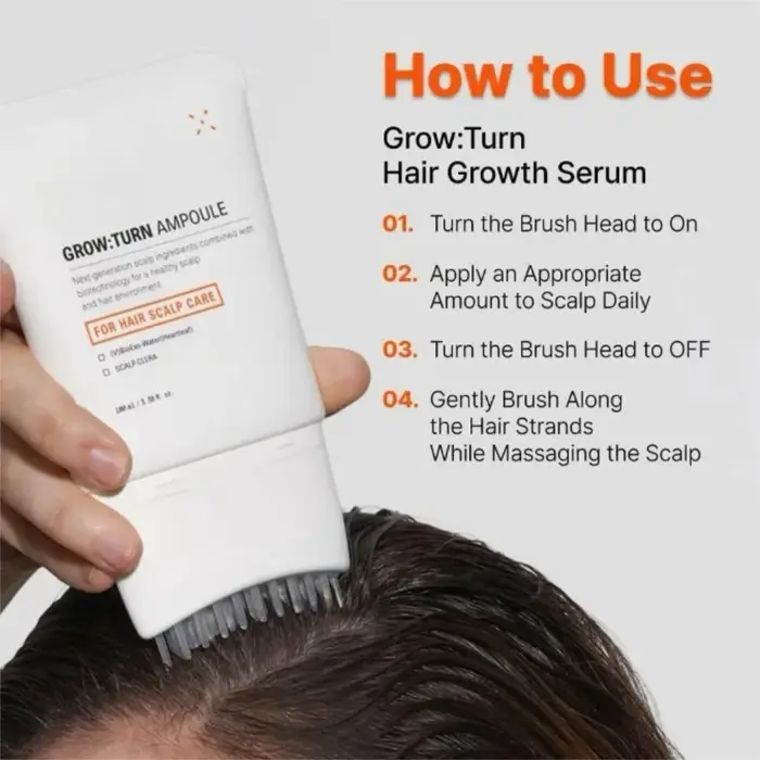 Ampoule Grow:Turn 100 ml avec brosse pour le cuir chevelu