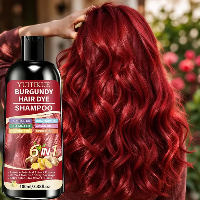 Shampoo colorant capillaire Bourgogne 6 en 1