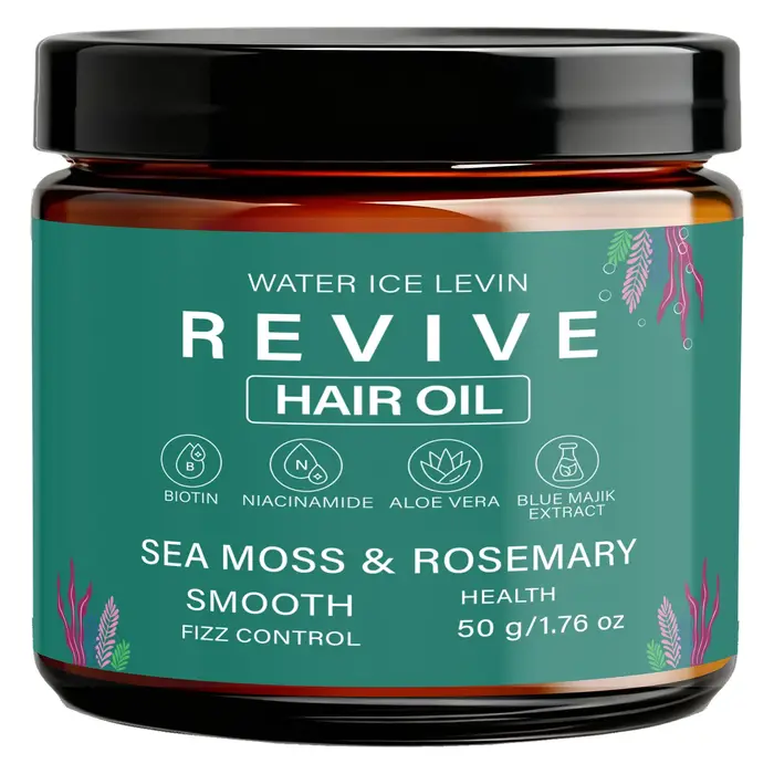 Huile capillaire revitalisante. Biotine Niacinamide Aloe Vera. Mousse de mer