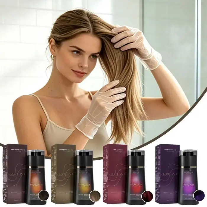 Shampoo colorant capillaire POLRA 3 en 1 200ml, à base de plantes, nourrissant, couvrant les cheveux gris, couleur longue durée, teinture capillaire naturelle