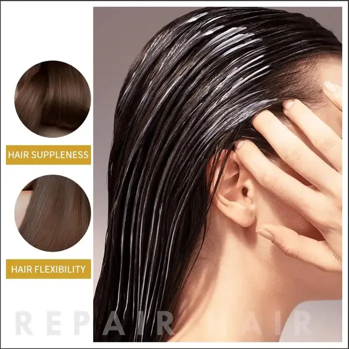 Masque capillaire à la kératine pour cheveux abîmés