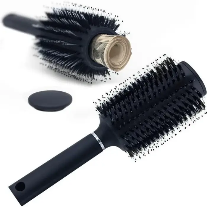 Peigne à cheveux caché démêlant argent brosse
