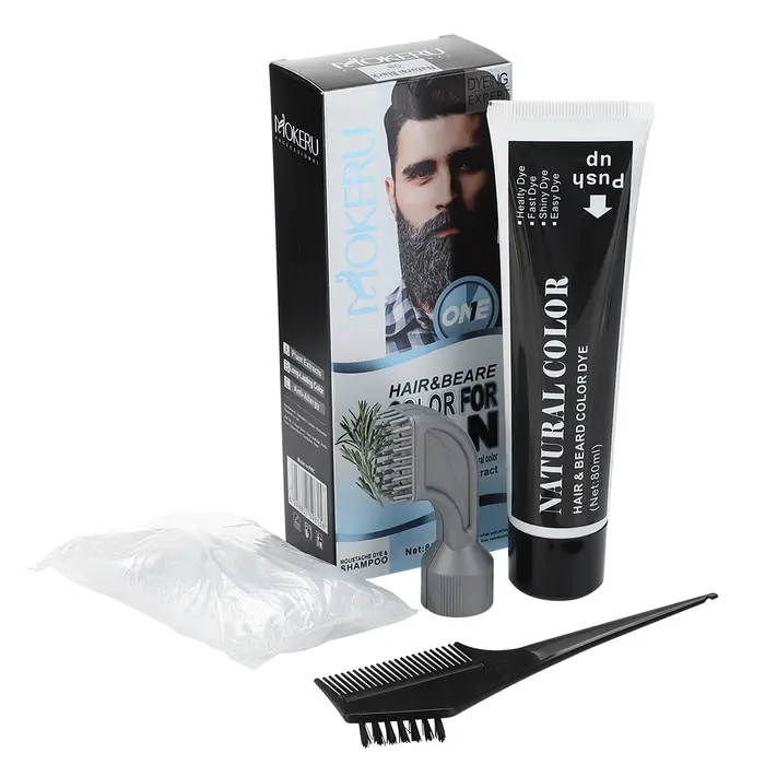 Shampoo colorant pour cheveux, crème colorante noire pour barbe et cheveux avec extrait de romarin 8