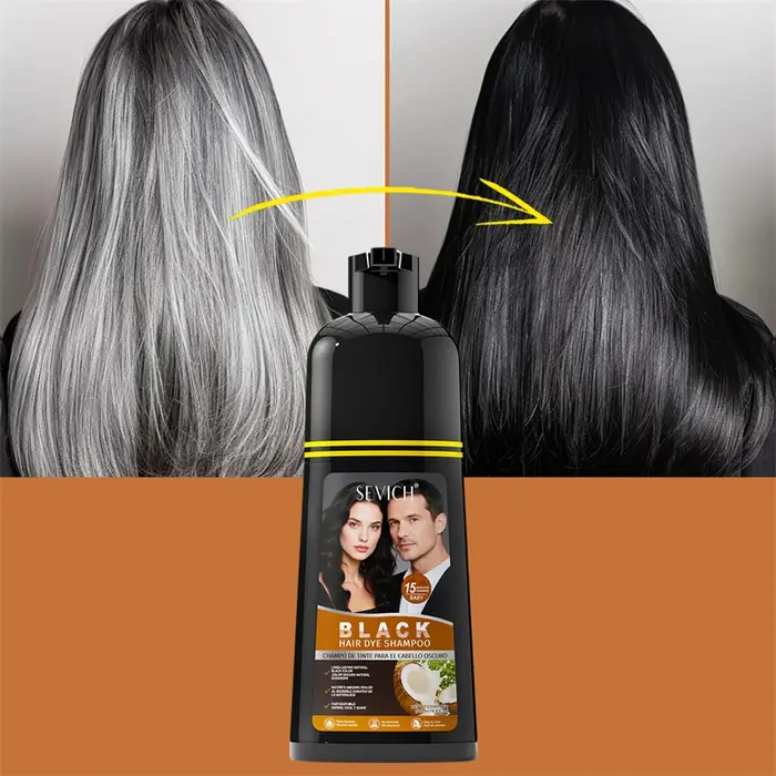 SEVICH Aloes noir cheveux colorant shampooing 500ml bricolage à base de plantes coloration