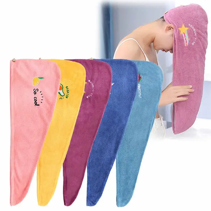 Serviette de cheveux en molleton de corail pour femmes