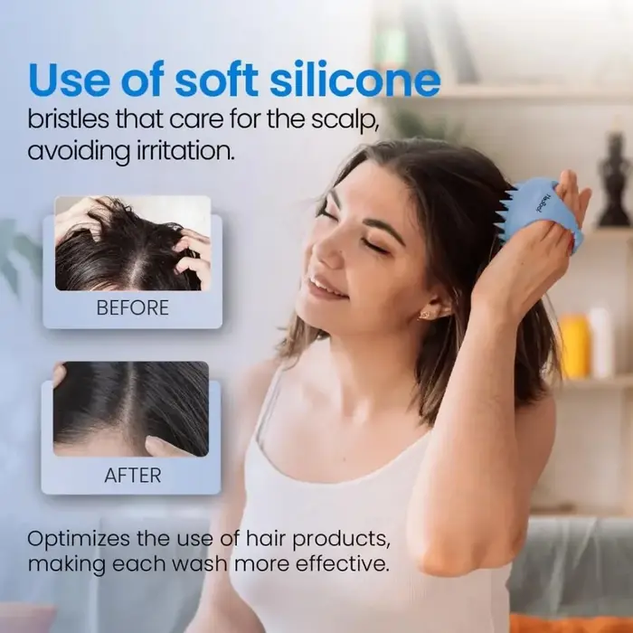 Brosse de massage du cuir chevelu en silicone pour shampoing
