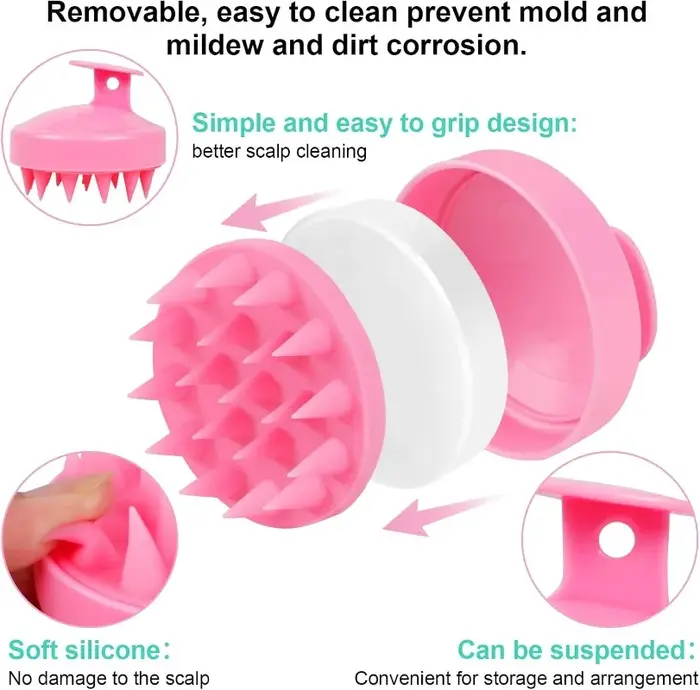 Brosse à shampoing en Silicone pour cuir chevelu
