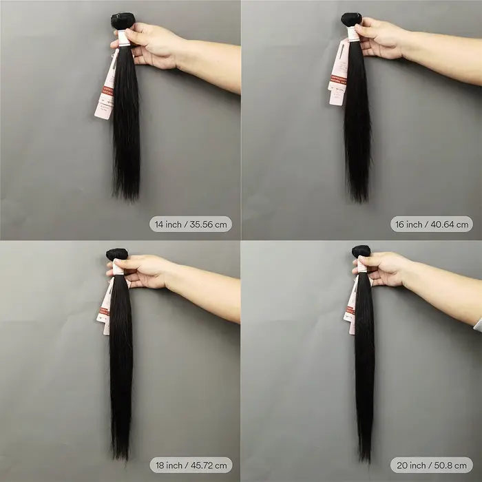 Tissage en lot brésilien naturel Remy lisse, Extensions de cheveux de 10 à 30 pouces, couleur noire