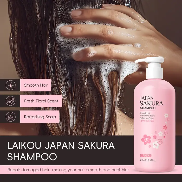 LAIKOU japon Sakura shampooing réparation Anti pointes fourchues cheveux secs crépus lisses